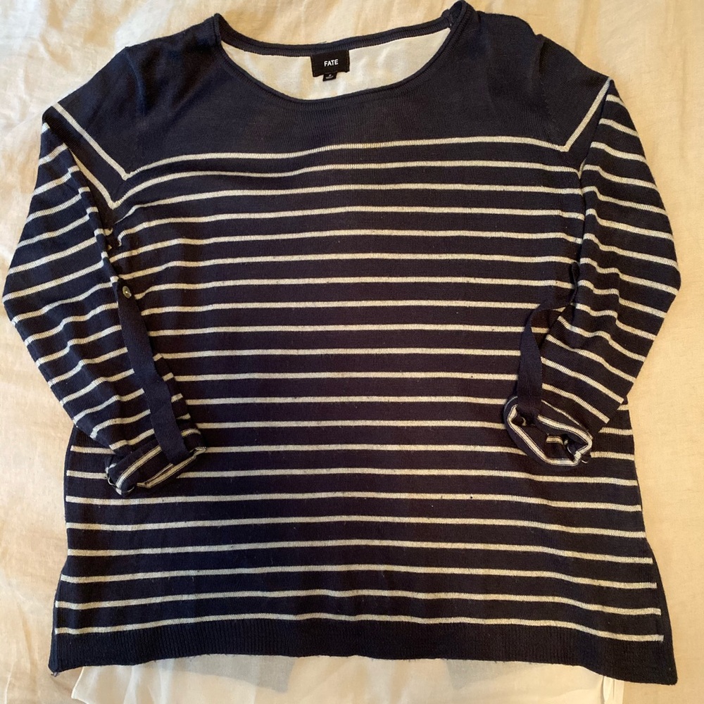 Mixed Media Layered-look Sweater